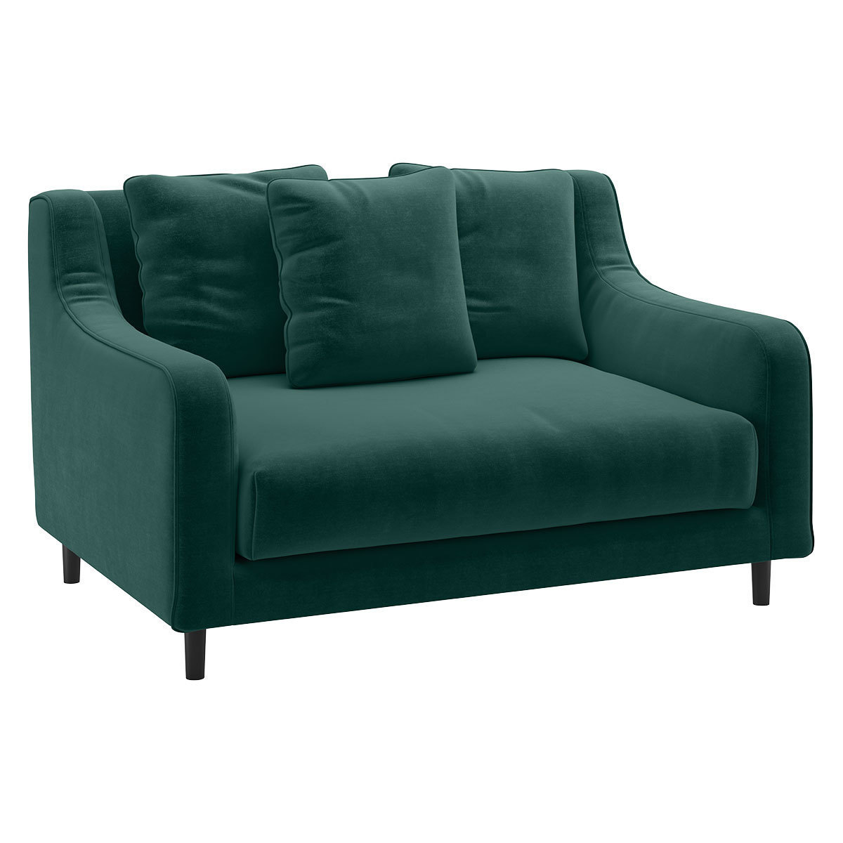 Swift Emerald Green Velvet Loveseat Sofa, Green – image 3