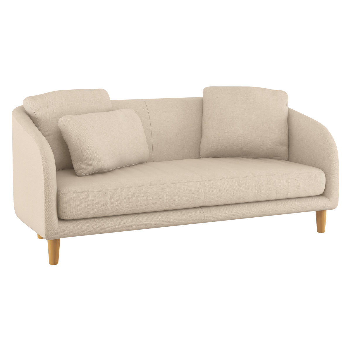 Colby Natural Italian Woven FaBric 2 Seater Sofa, Natural – image 3