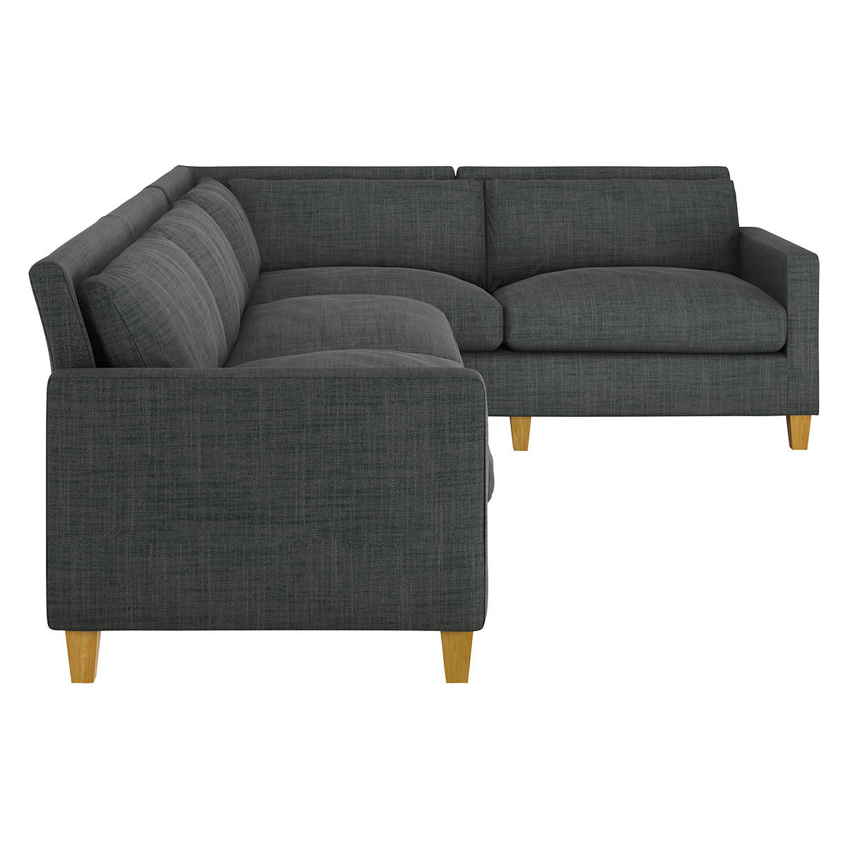 Chester Charcoal Grey Italian Woven Left-Arm Corner Sofa, Oak Feet, Charcoal – image 3