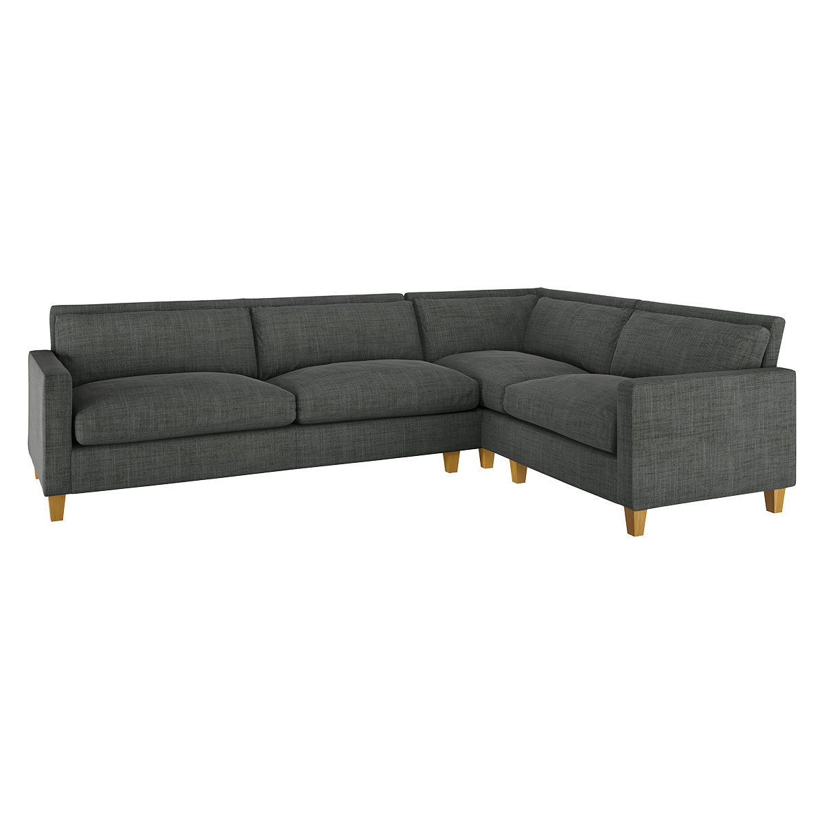 Chester Charcoal Grey Italian Woven Left-Arm Corner Sofa, Oak Feet, Charcoal – image 4