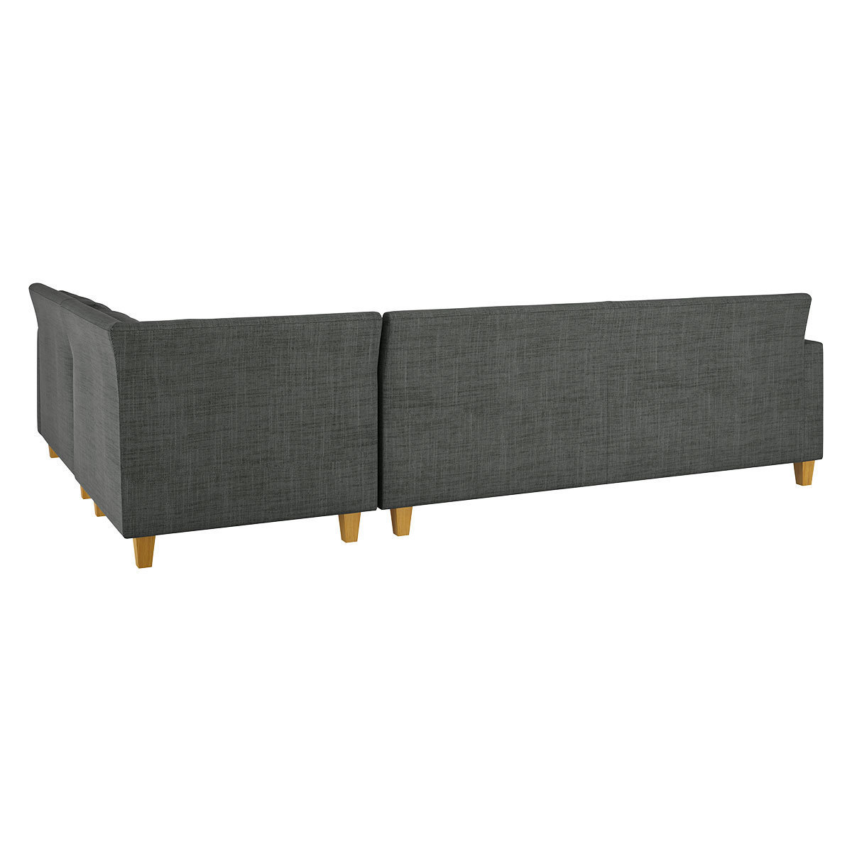 Chester Charcoal Grey Italian Woven Left-Arm Corner Sofa, Oak Feet, Charcoal – image 5
