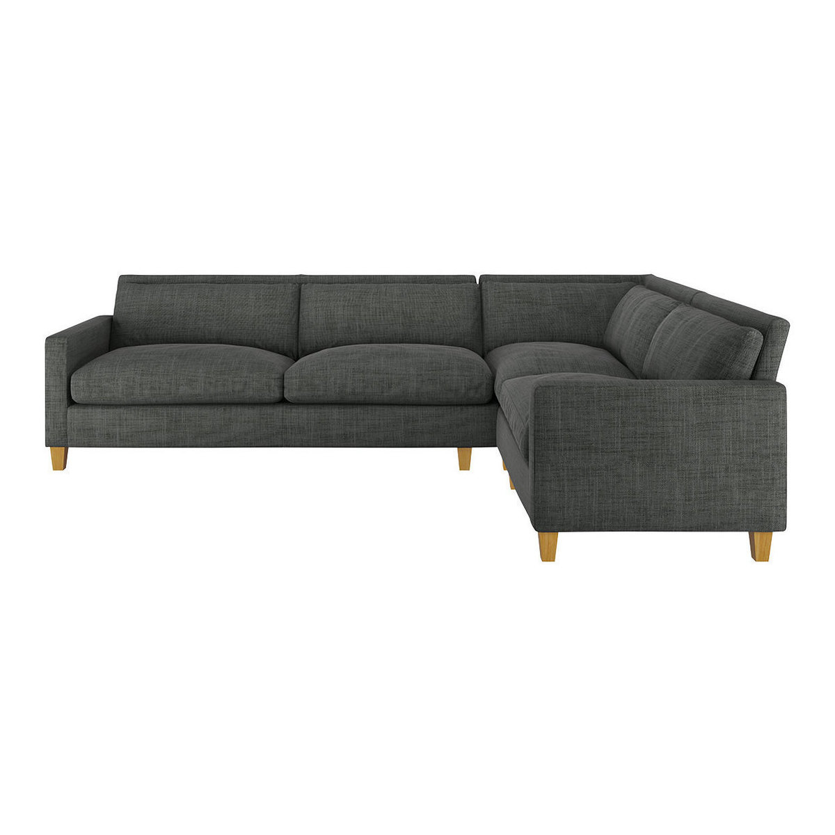Chester Charcoal Grey Italian Woven Left-Arm Corner Sofa, Oak Feet, Charcoal – image 1