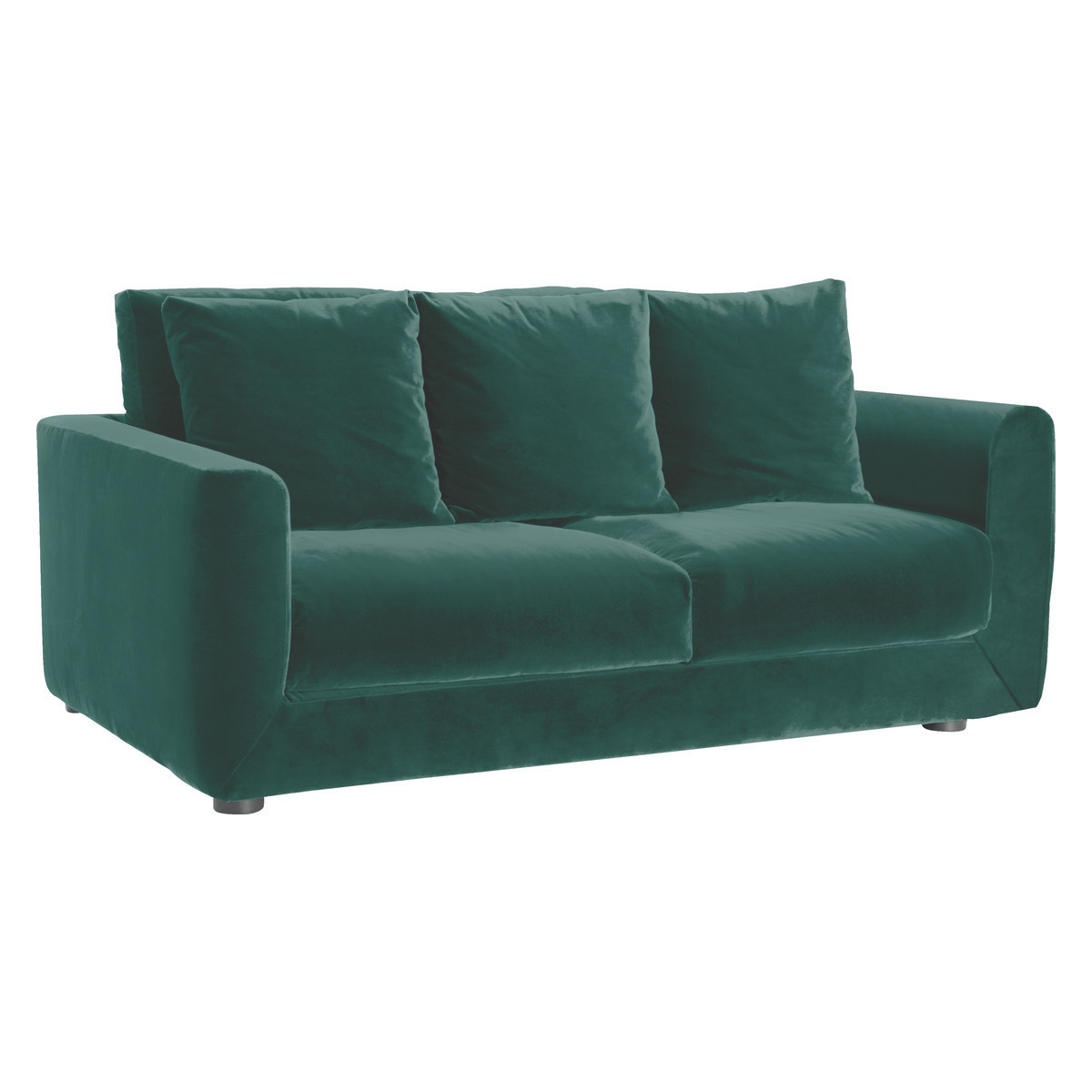 Rupert Emerald Green Velvet 2 Seater Sofa, Green – image 3