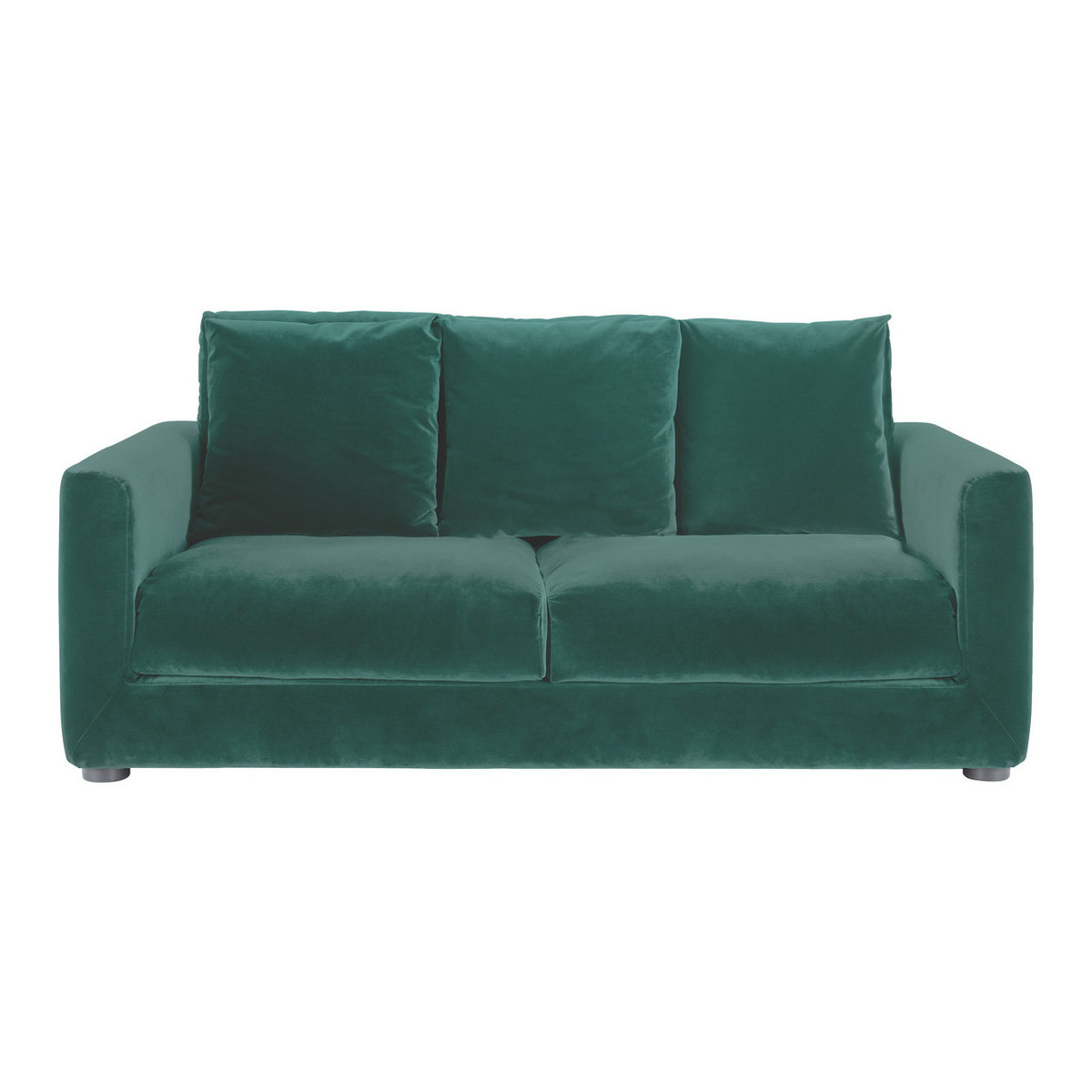 Rupert Emerald Green Velvet 2 Seater Sofa, Green – image 1