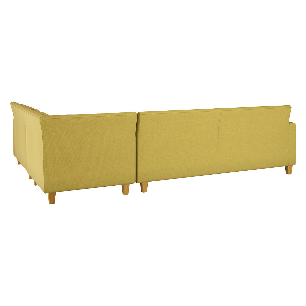 Chester Yellow Textured FaBric Left-Arm Corner Sofa, Oak Feet, Yellow – image 5