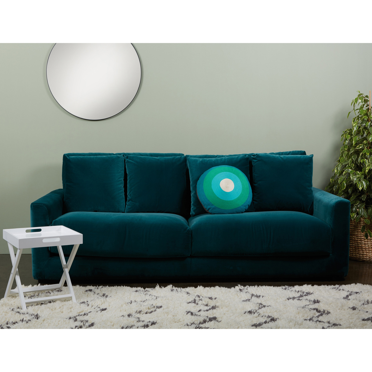 Rupert Orange Velvet 4 Seater Sofa, Orange – image 4