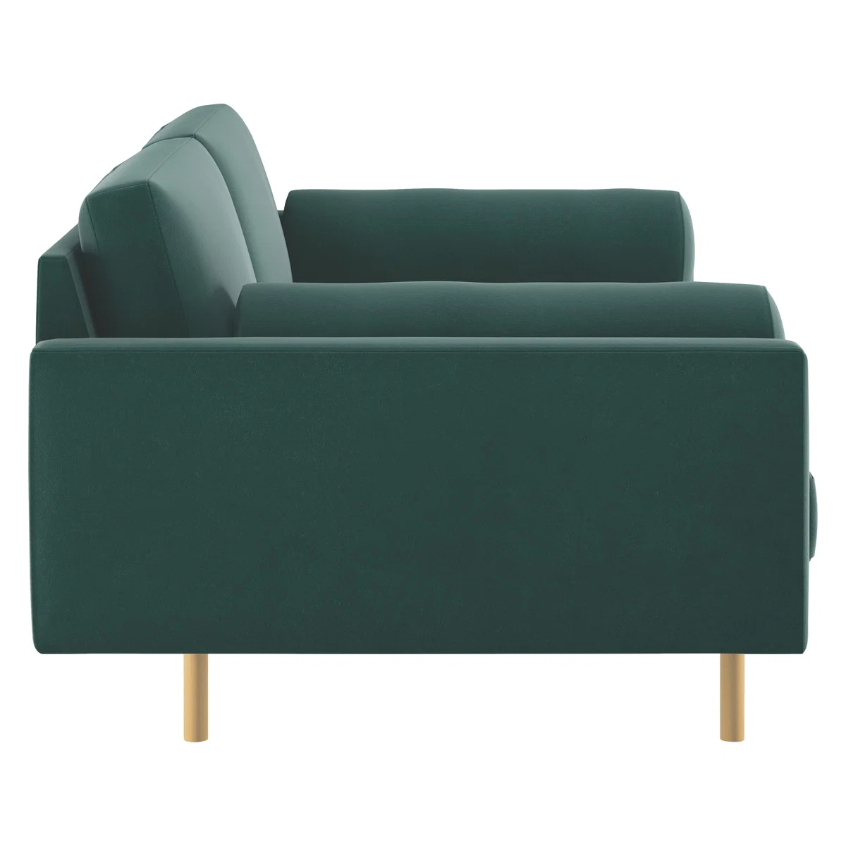 Spencer Emerald Green Velvet 2 Seater Sofa, Oak Legs, Green – image 4