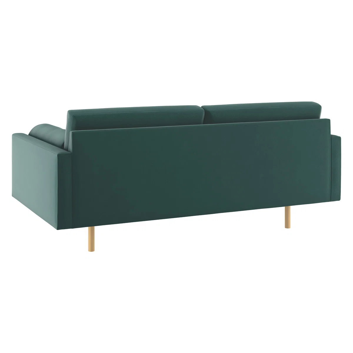Spencer Emerald Green Velvet 2 Seater Sofa, Oak Legs, Green – image 5