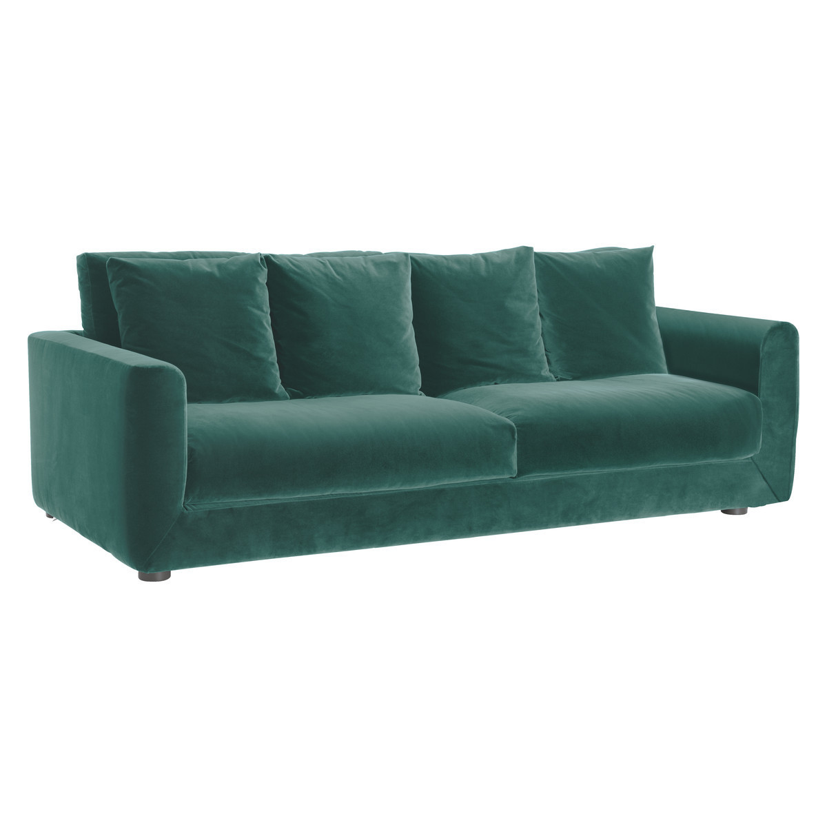 Rupert Emerald Green Velvet 4 Seater Sofa, Green – image 3