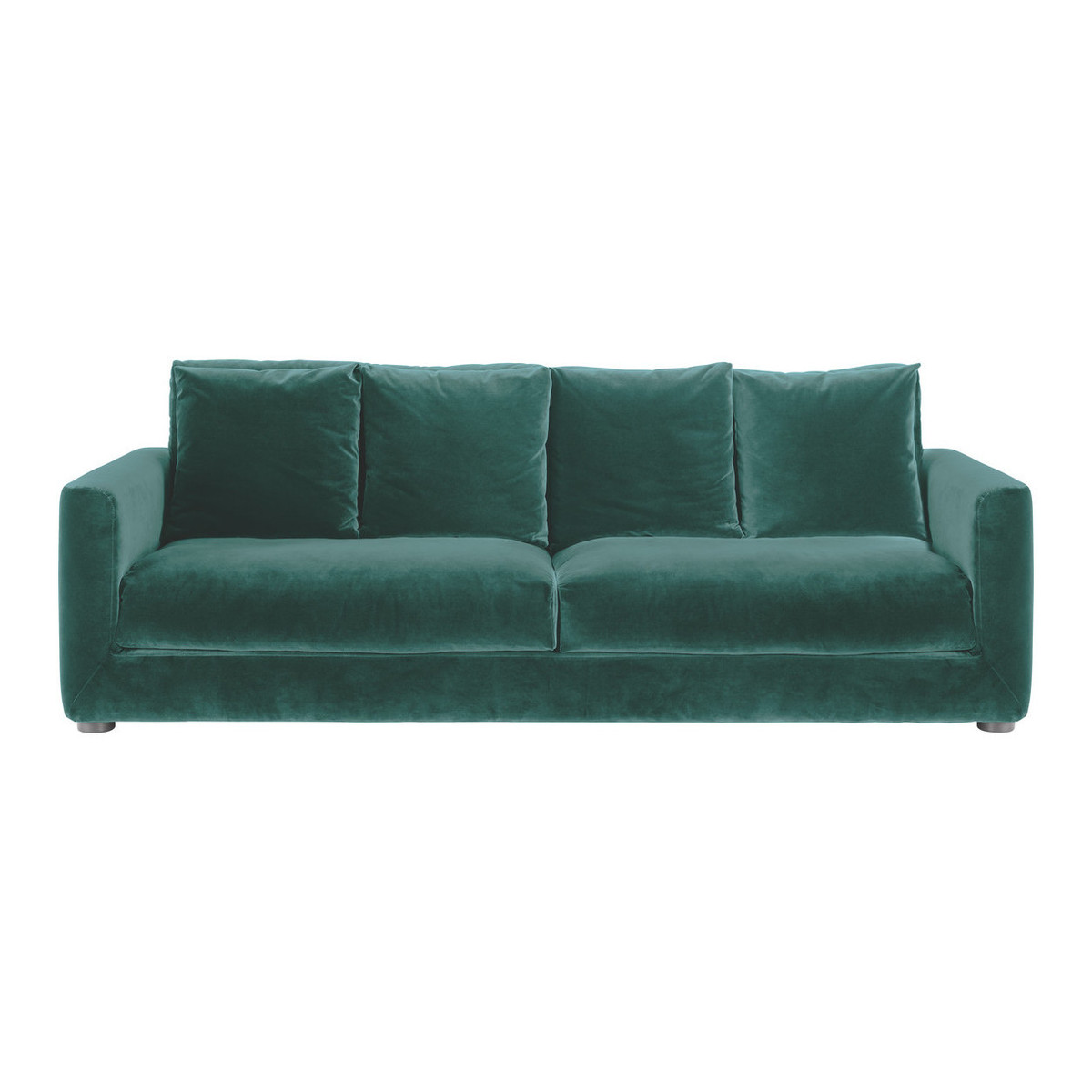 Rupert Emerald Green Velvet 4 Seater Sofa, Green – image 1
