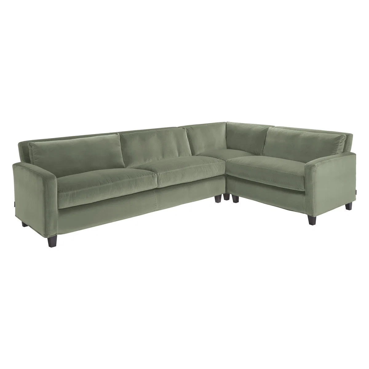 Chester Sage Green Velvet Left-Arm Corner Sofa, Dark Feet, Green Green – image 3