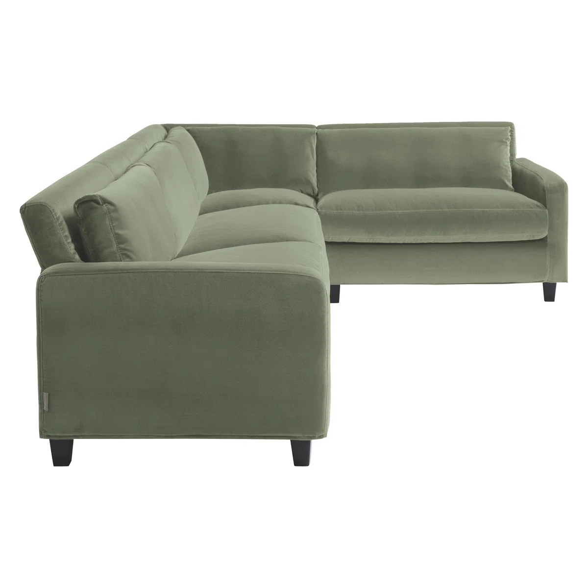 Chester Sage Green Velvet Left-Arm Corner Sofa, Dark Feet, Green Green – image 4