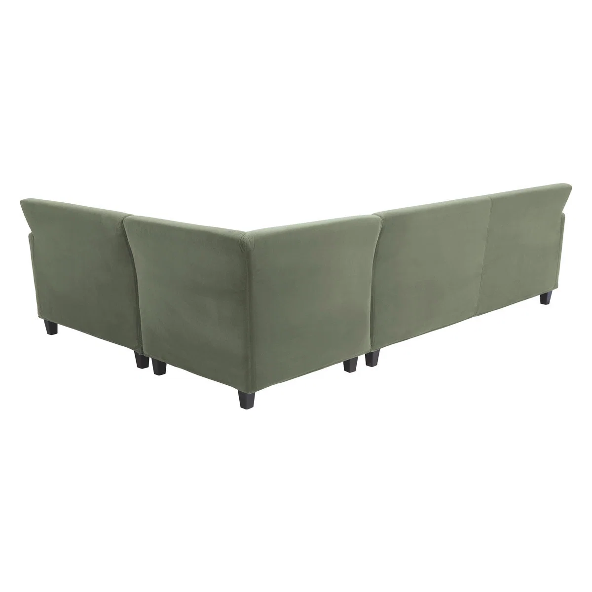Chester Sage Green Velvet Left-Arm Corner Sofa, Dark Feet, Green Green – image 5