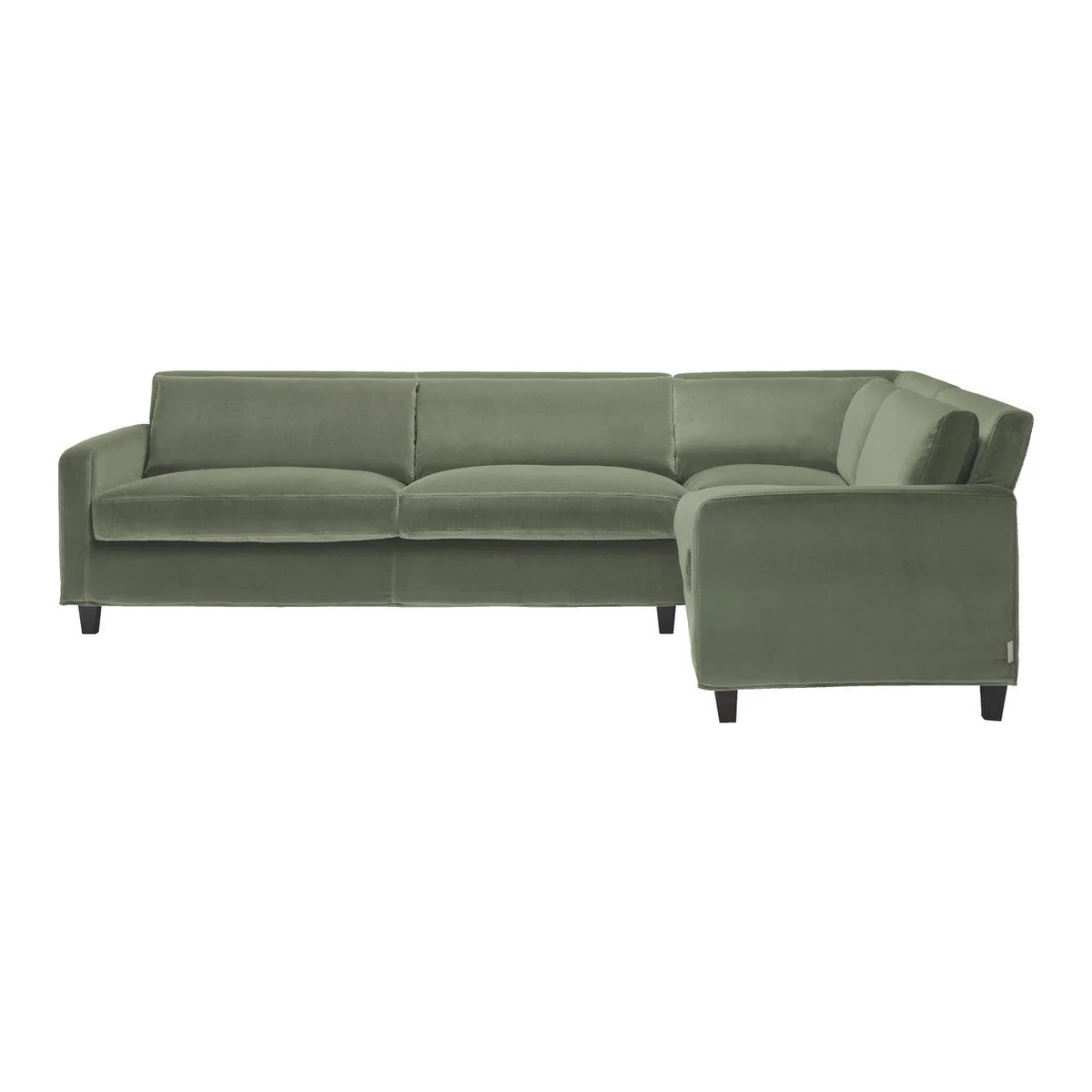 Chester Sage Green Velvet Left-Arm Corner Sofa, Dark Feet, Green Green – image 1