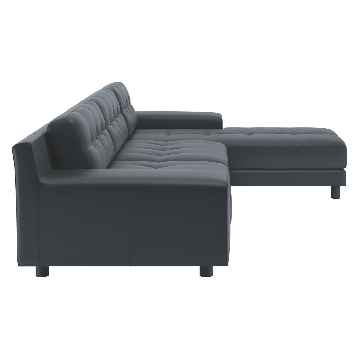 Hendricks Dark Grey Luxury Leather Right Arm Chaise Sofa, Grey – image 4