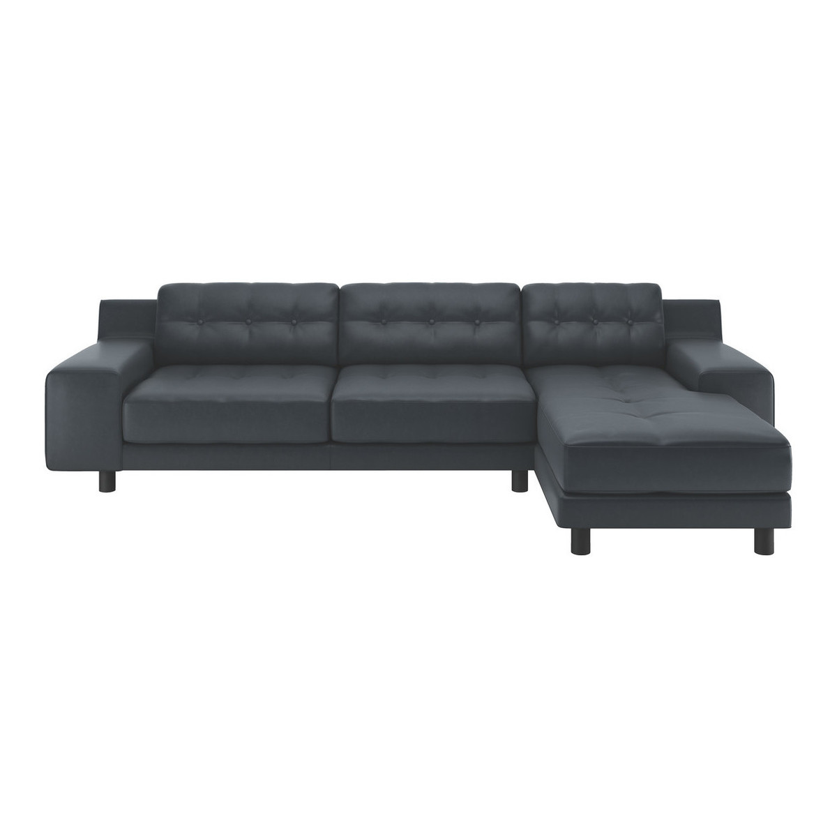 Hendricks Dark Grey Luxury Leather Right Arm Chaise Sofa, Grey – image 1
