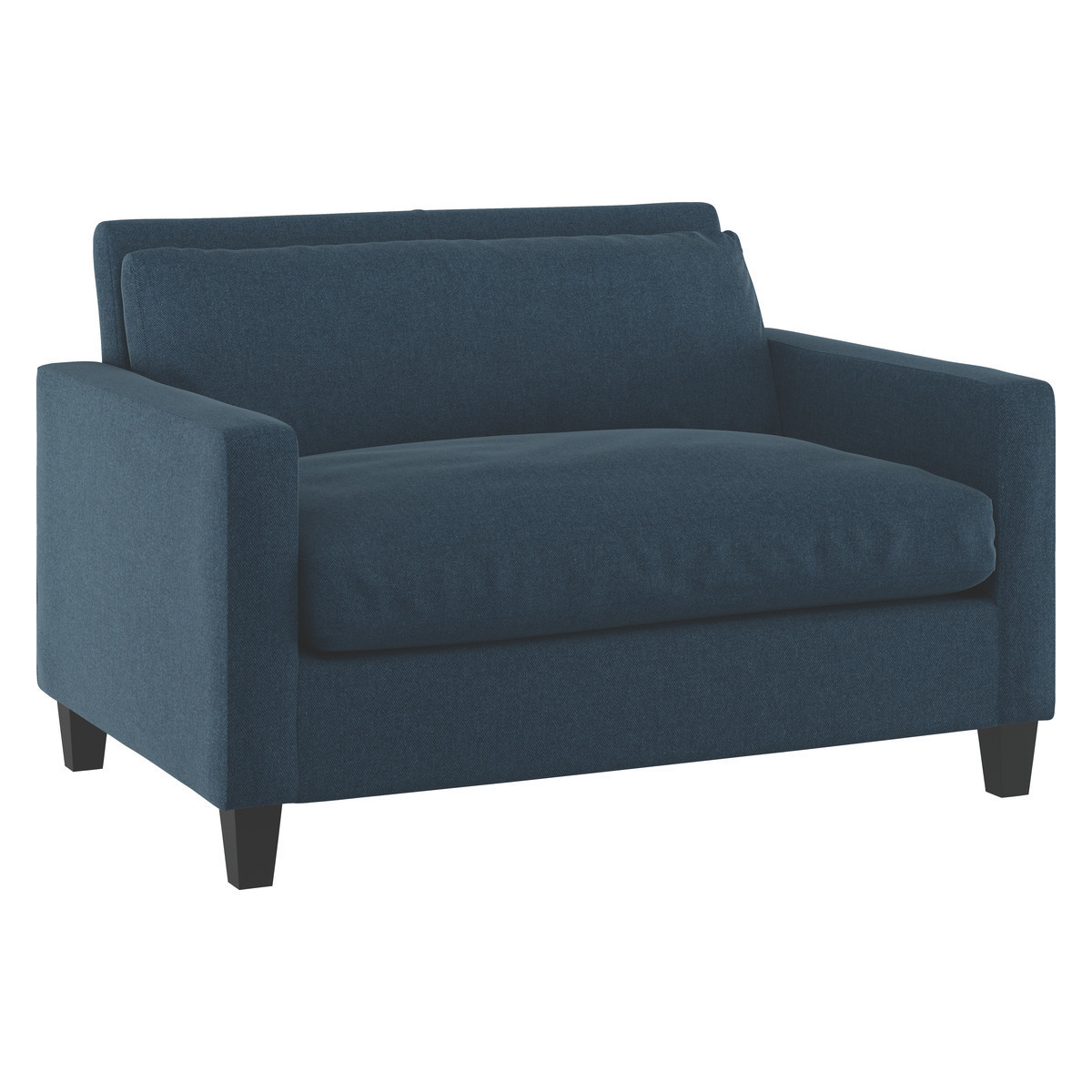 Chester Navy Blue Tweed Wool Mix Compact Sofa, Dark Stained Feet, Navy – image 4