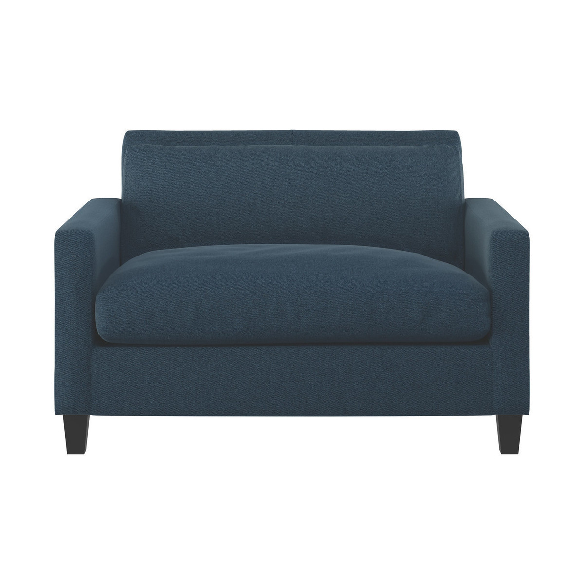 Chester Navy Blue Tweed Wool Mix Compact Sofa, Dark Stained Feet, Navy – image 1