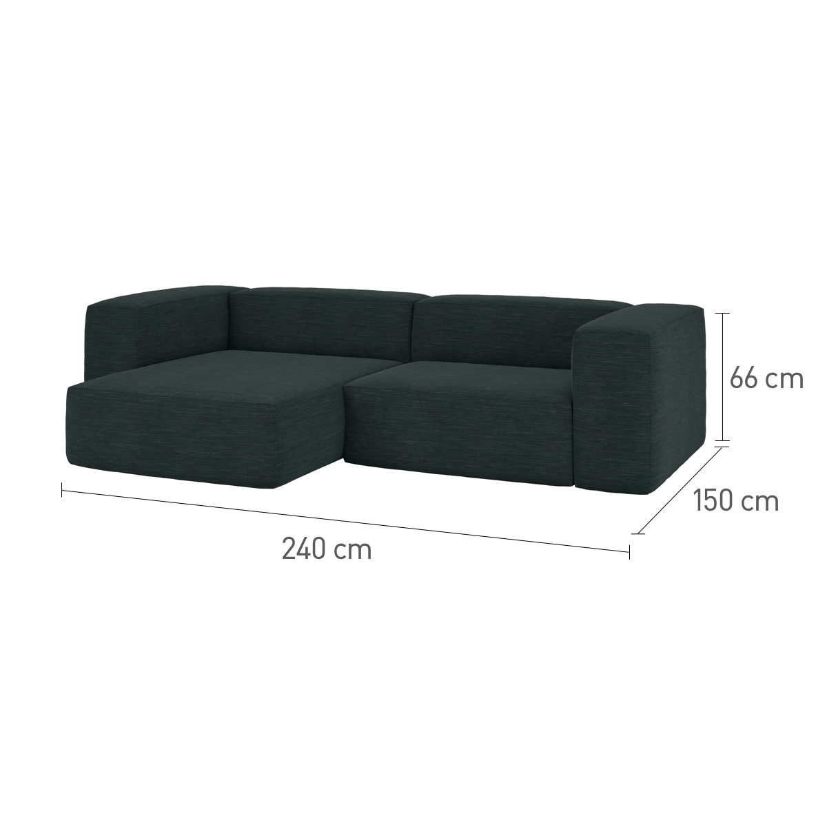 Opollo Grey Luxury Leather Small Left Arm Chaise Sofa Group, Grey – image 6