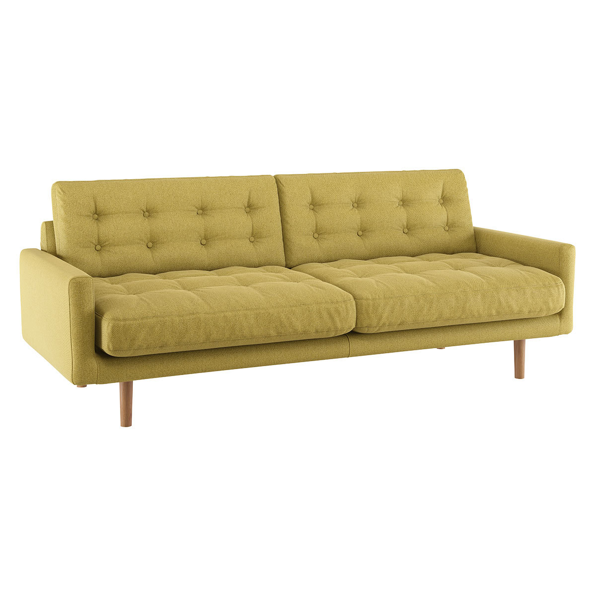Fenner Saffron Yellow FaBric 3 Seater Sofa, Yellow – image 3