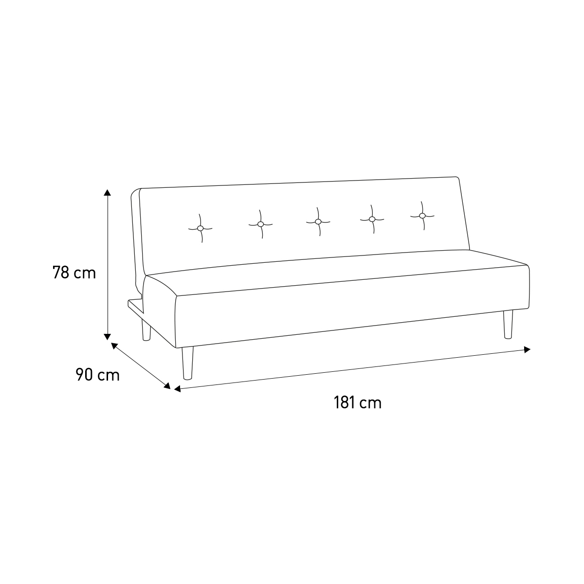 Axel Charcoal Grey FaBric 3 Seater Sofa Bed, Charcoal – image 8