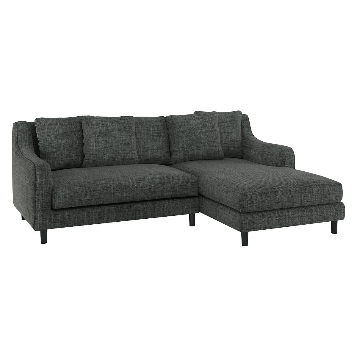 Swift Charcoal Grey FaBric Right Hand Chaise Sofa, Charcoal – image 3