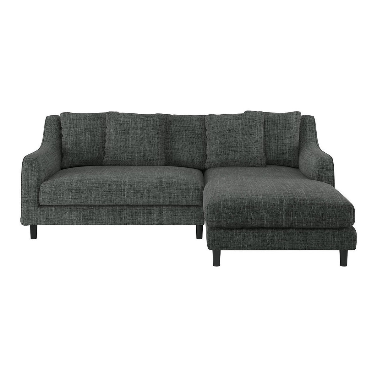 Swift Charcoal Grey FaBric Right Hand Chaise Sofa, Charcoal – image 1