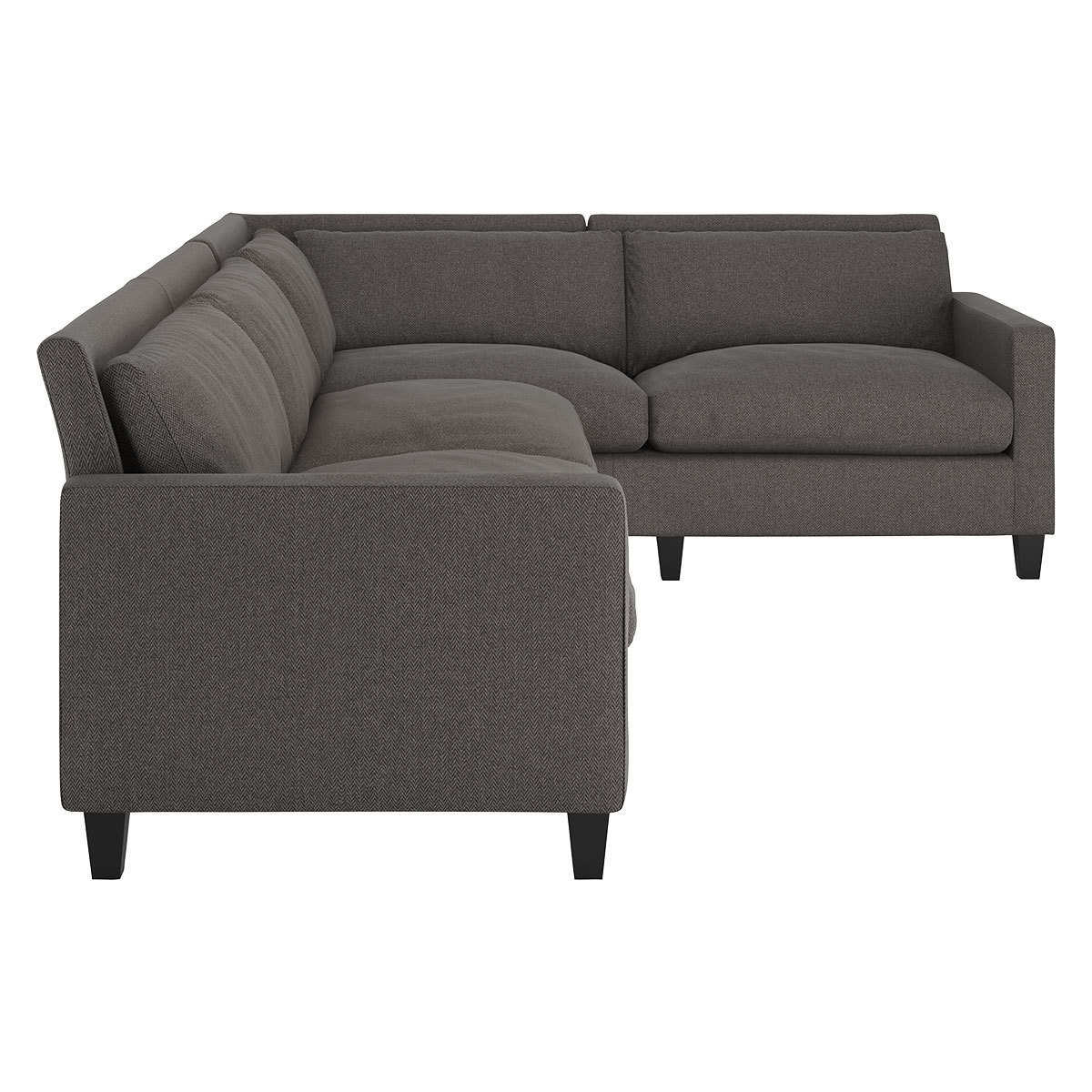 Chester Grey Herringbone Wool Left-Arm Corner Sofa, Dark Feet, Charcoal – image 3