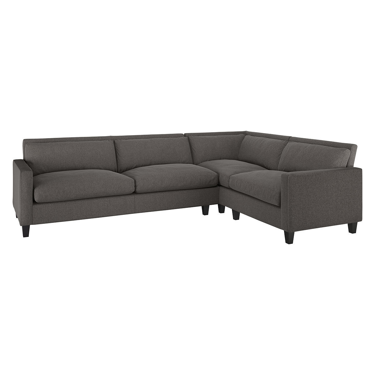Chester Grey Herringbone Wool Left-Arm Corner Sofa, Dark Feet, Charcoal – image 4