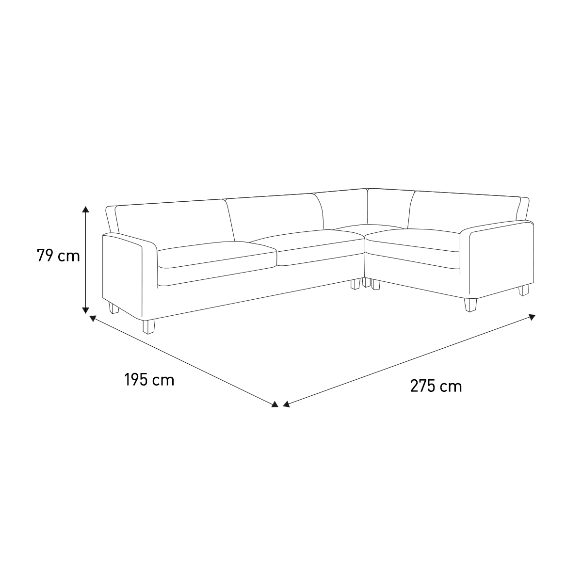 Chester Grey Herringbone Wool Left-Arm Corner Sofa, Dark Feet, Charcoal – image 7