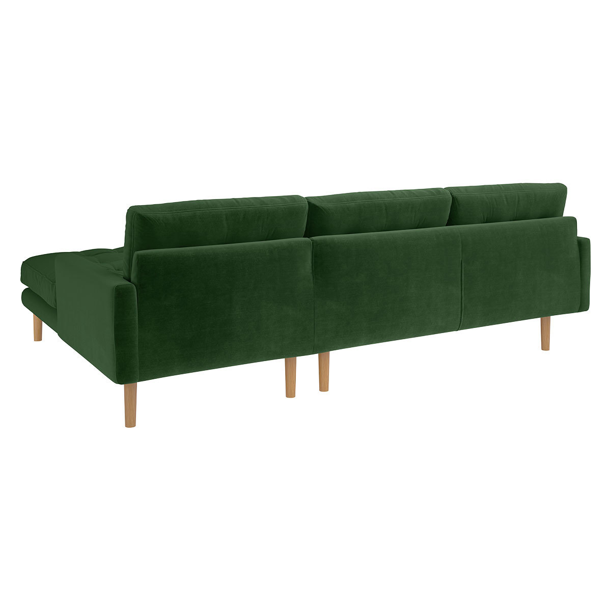 Fenner Moss Green Velvet Right-Hand 4 Seater Chaise Sofa, Moss Green – image 5
