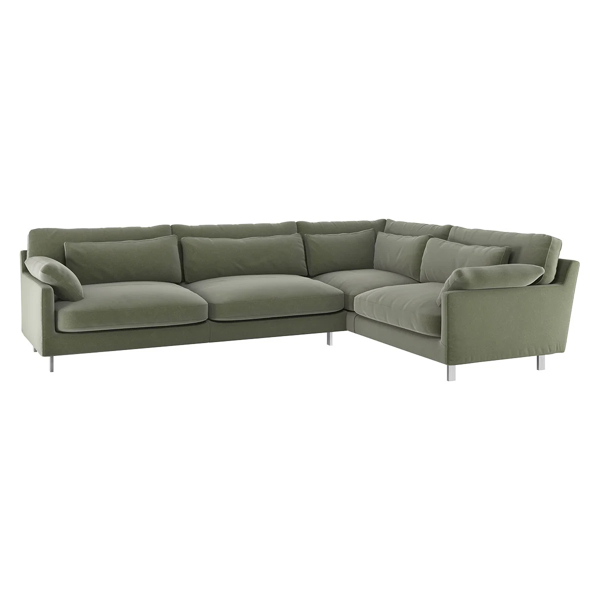Cuscino Sage Green Velvet Left-Arm Corner Sofa, Green Green – image 3