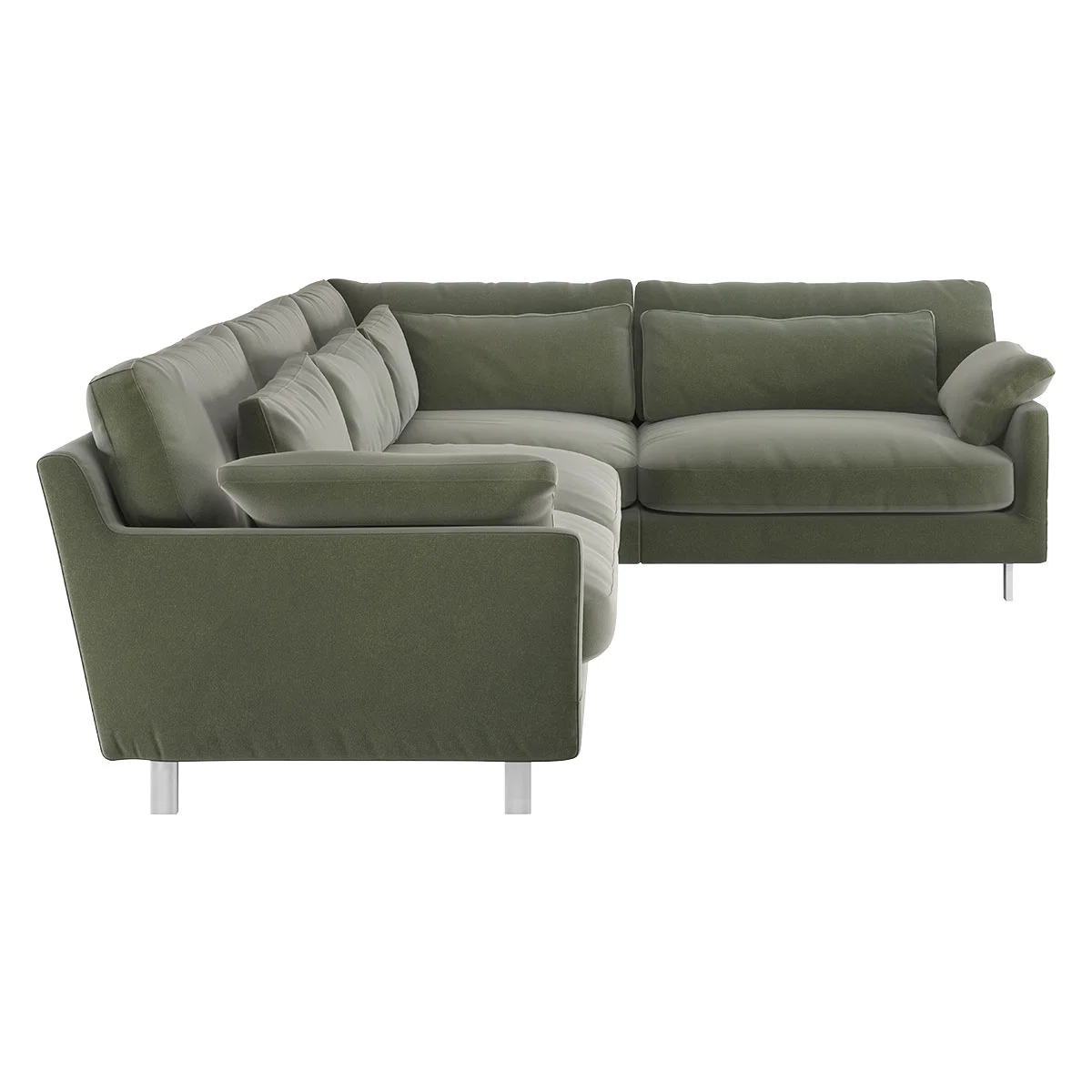 Cuscino Sage Green Velvet Left-Arm Corner Sofa, Green Green – image 4