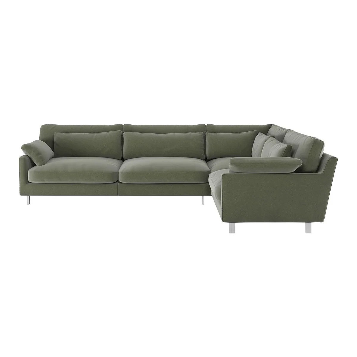 Cuscino Sage Green Velvet Left-Arm Corner Sofa, Green Green – image 1
