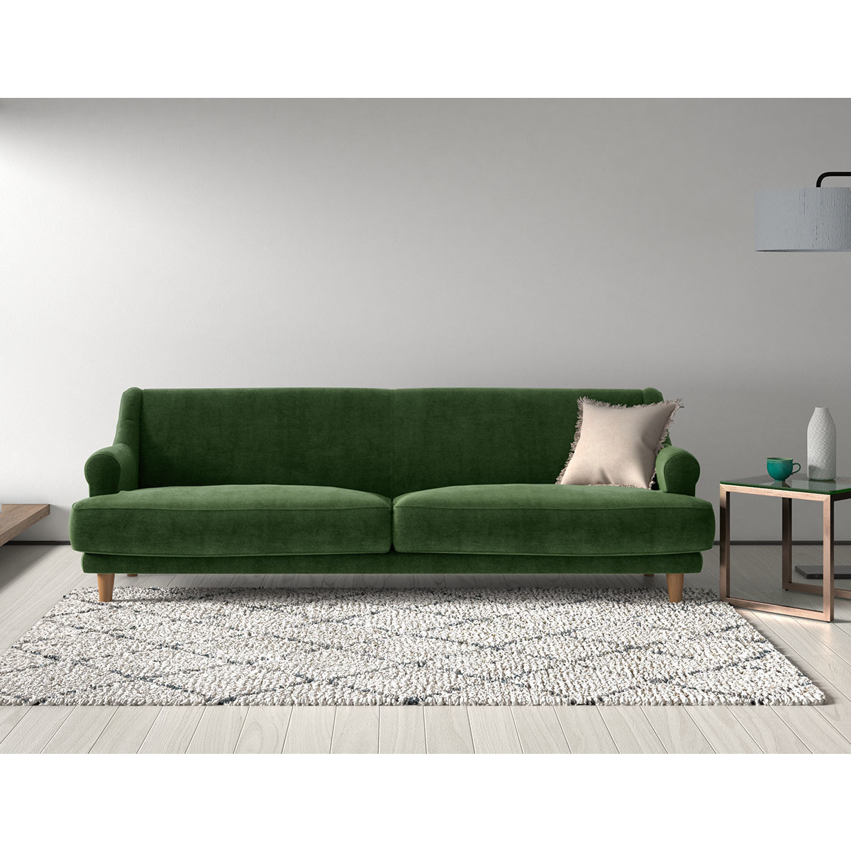 Townsend Natural Woven Stripe Linen 4 Seater Sofa, Linen Stripey – image 7