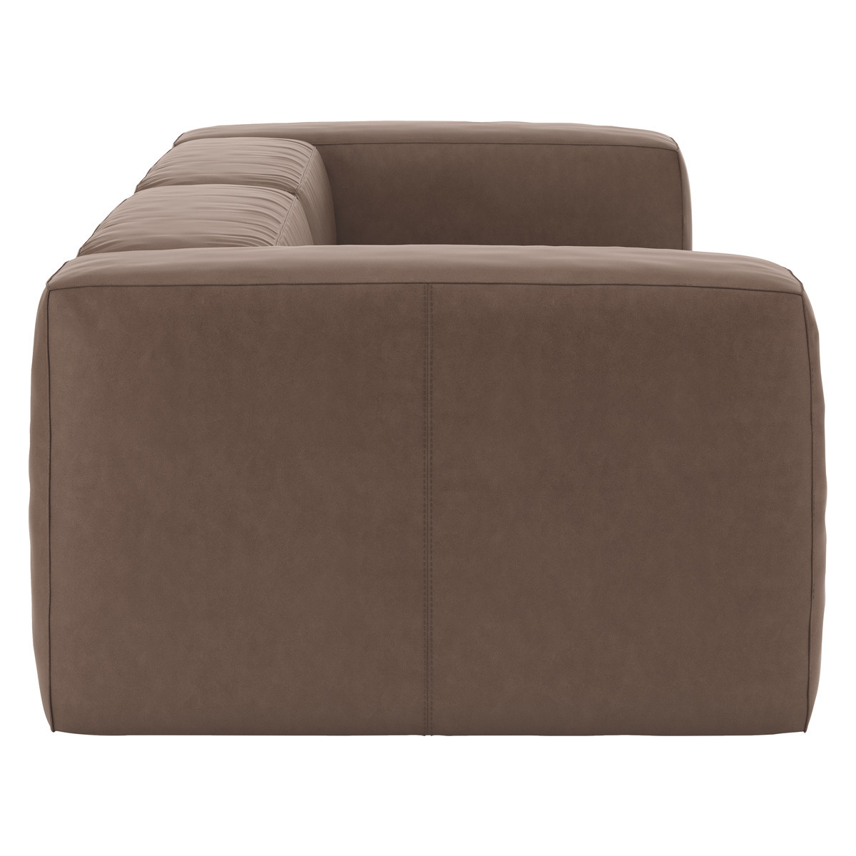 Opollo Light Brown Luxury Leather 4 Seater Sofa, Light Brown – image 4