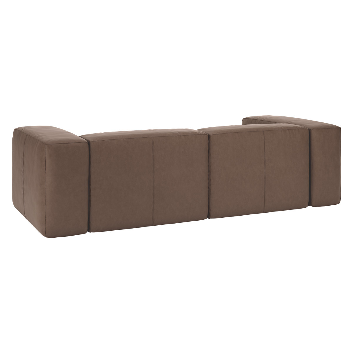 Opollo Light Brown Luxury Leather 4 Seater Sofa, Light Brown – image 5