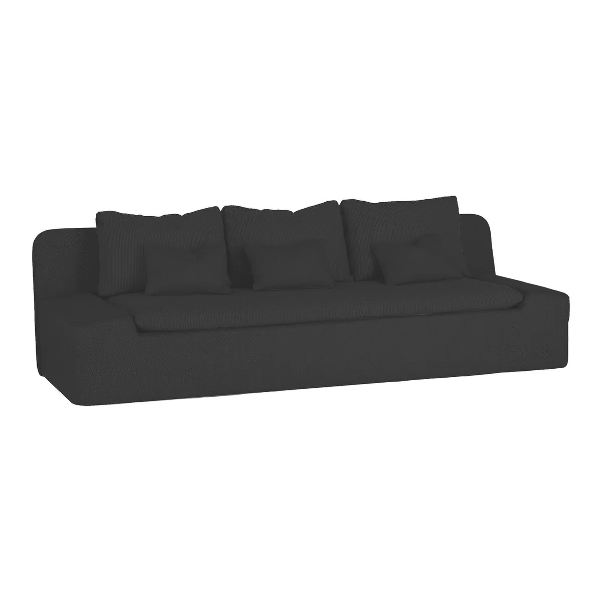 Kasha Charcoal Grey Textured FaBric 4 Seater Sofa, Grey – image 1