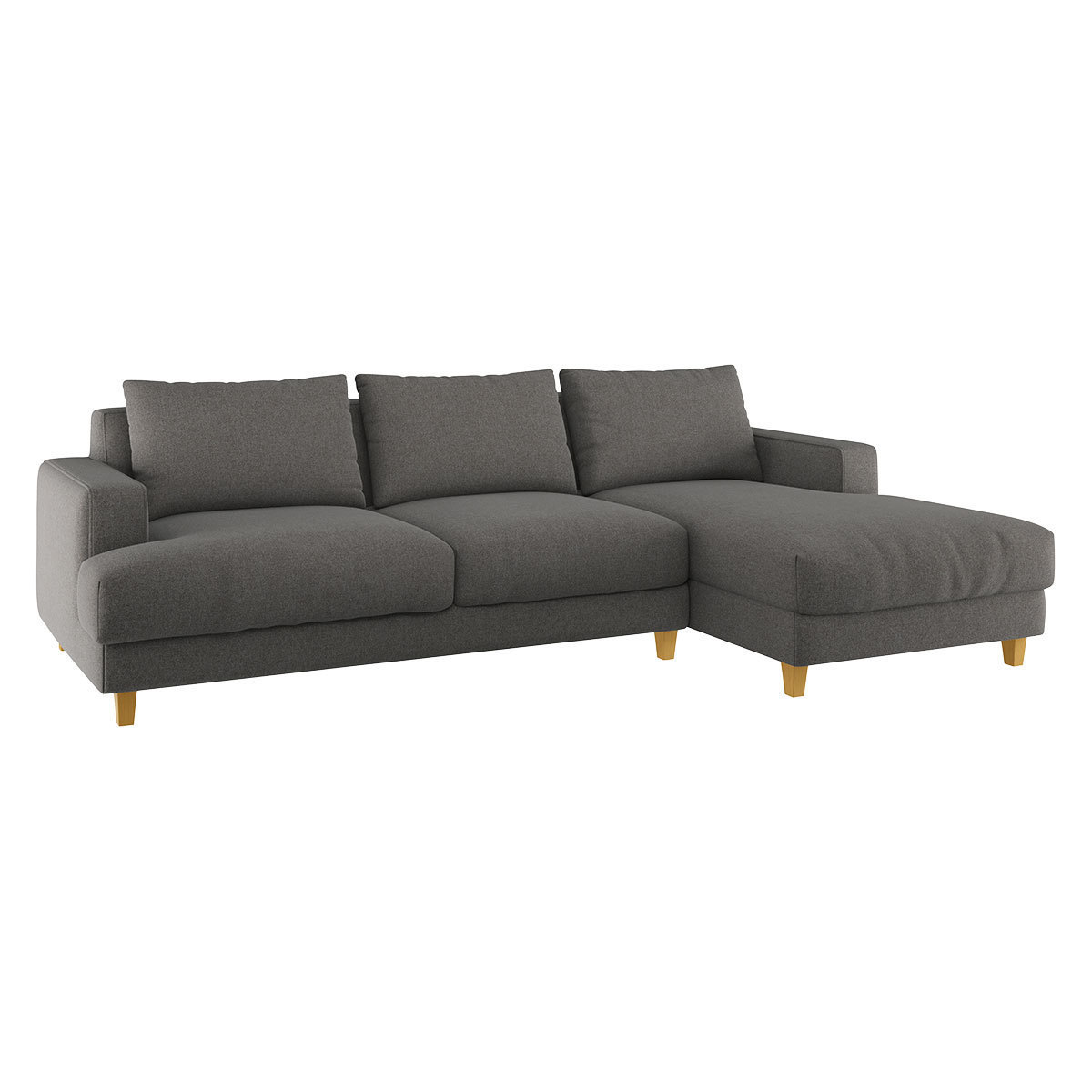 Wiltons Charcoal Grey Woven FaBric Right Hand Chaise Sofa, Charcoal – image 3