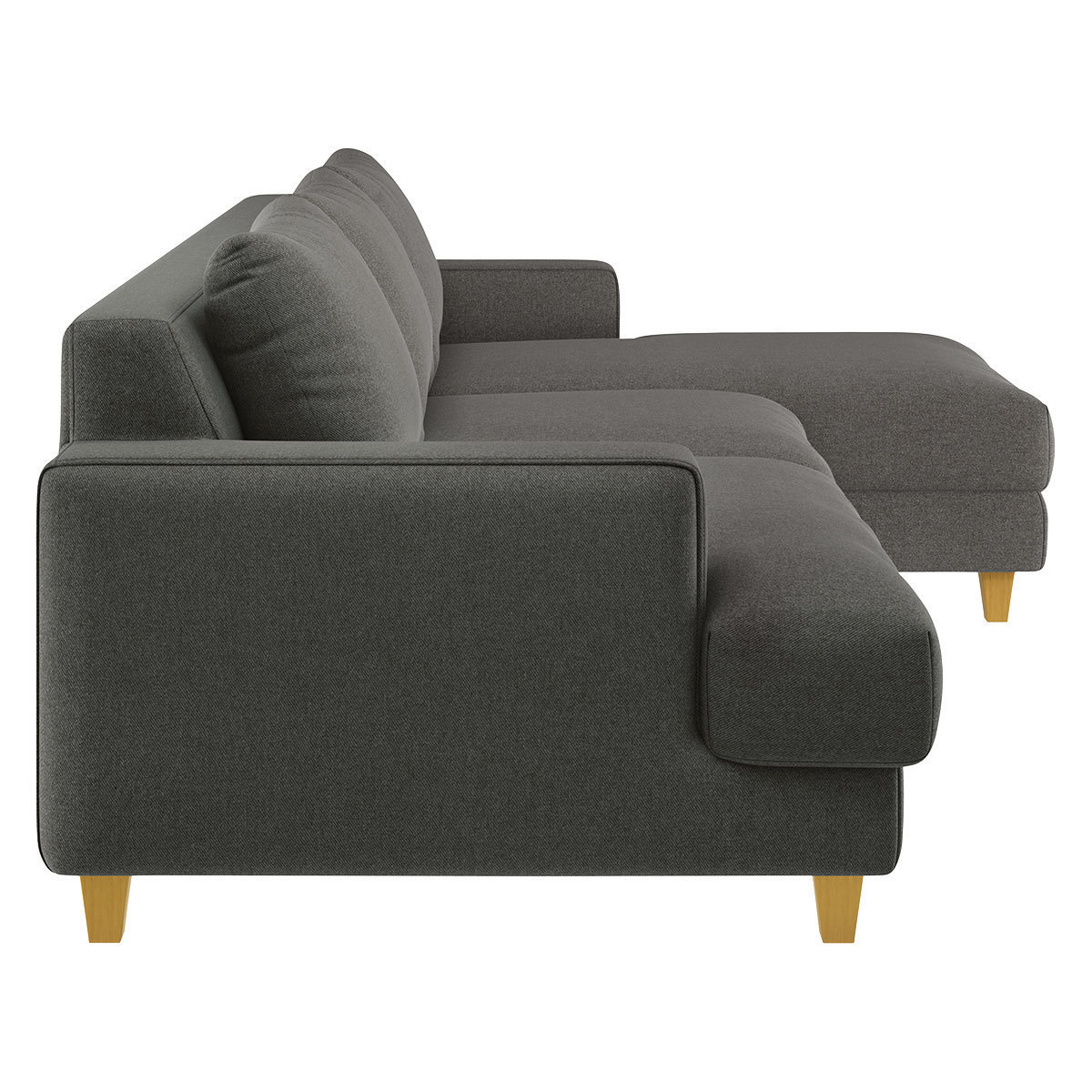 Wiltons Charcoal Grey Woven FaBric Right Hand Chaise Sofa, Charcoal – image 4