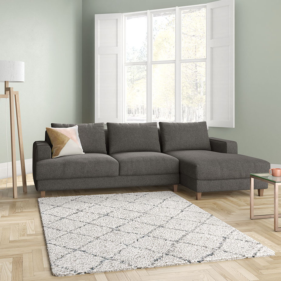 Wiltons Charcoal Grey Woven FaBric Right Hand Chaise Sofa, Charcoal – image 8