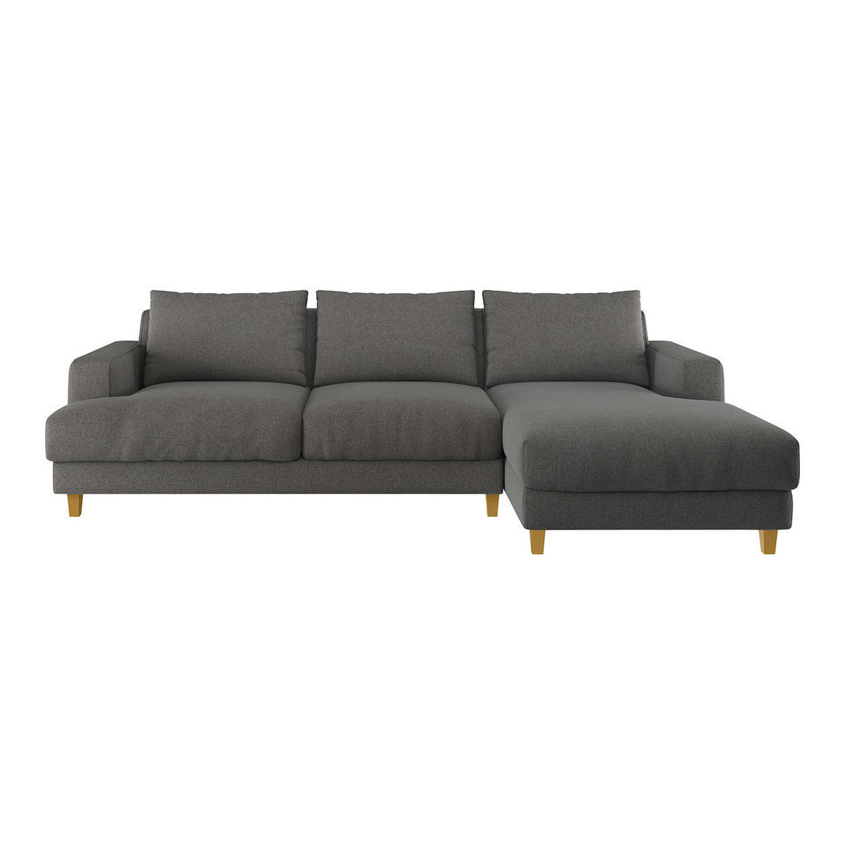 Wiltons Charcoal Grey Woven FaBric Right Hand Chaise Sofa, Charcoal – image 1
