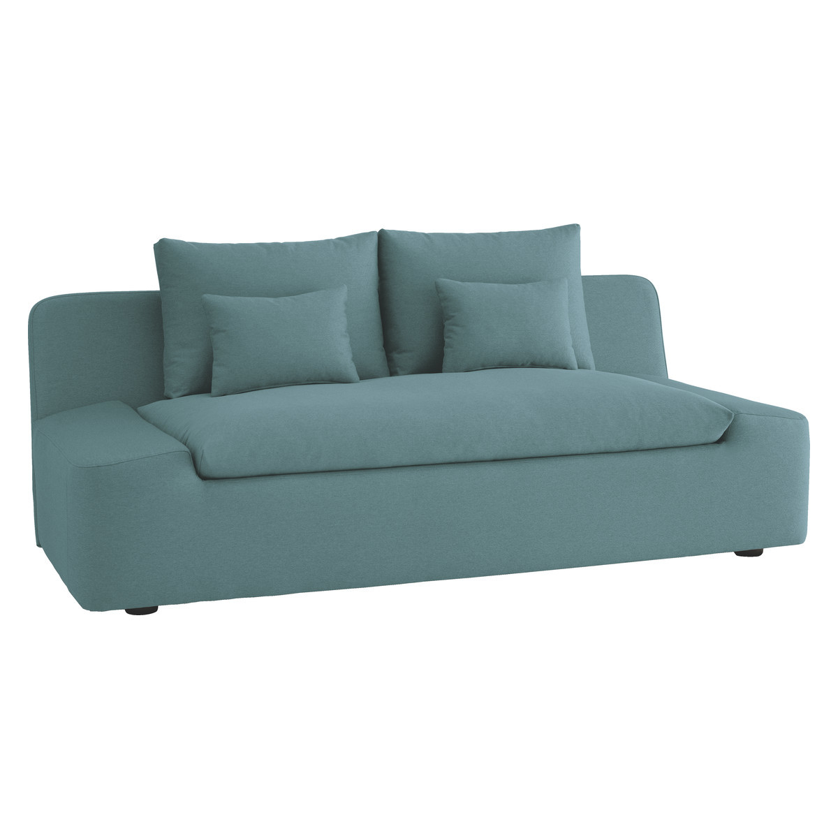 Kasha Teal Blue FaBric 3 Seater Sofa, Blue – image 3