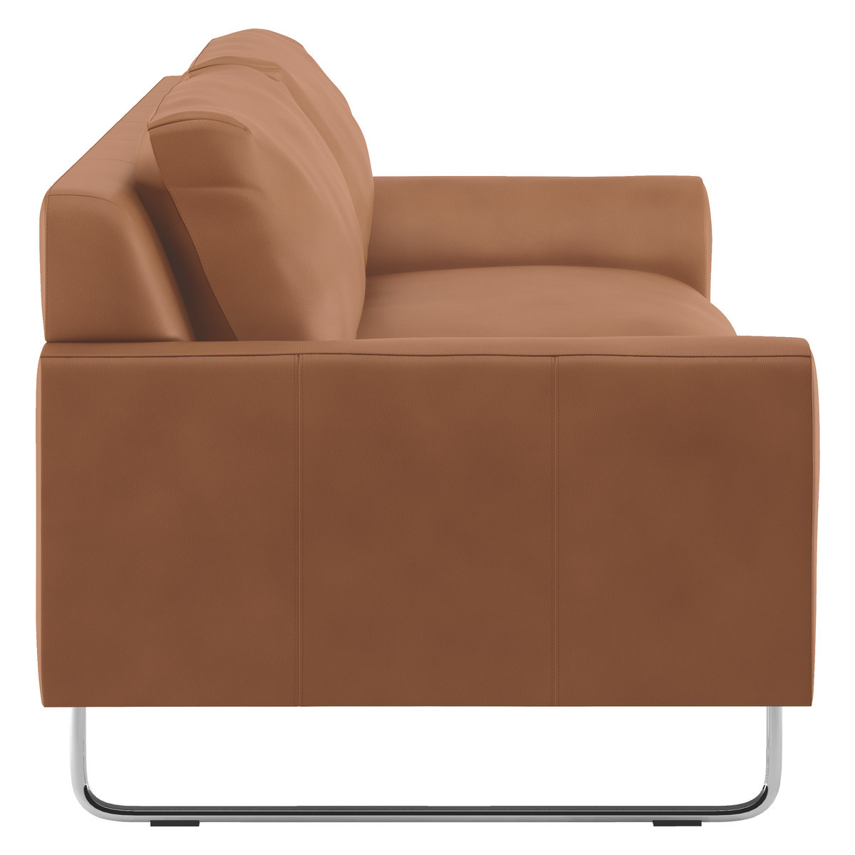 Lyle Tan Premium Leather 2 Seater Sofa, Tan – image 3
