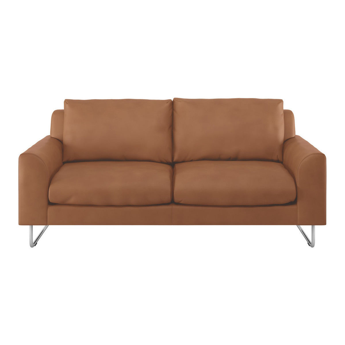 Lyle Tan Premium Leather 2 Seater Sofa, Tan – image 1