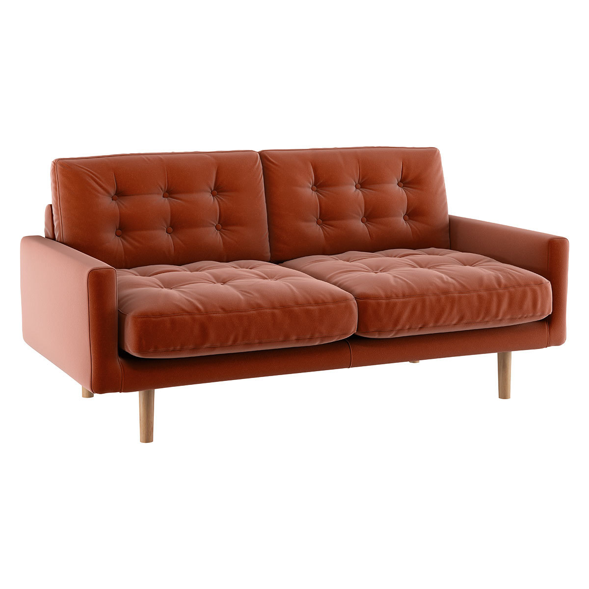 Habitat Fenner 2 Seater Velvet Sofa - Orange – image 3