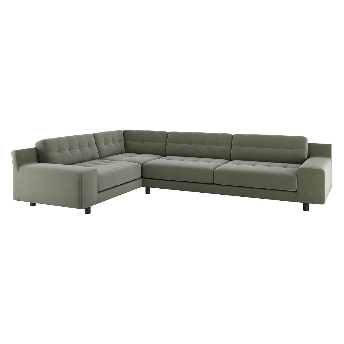 Hendricks Sage Green Velvet Right Arm Corner Sofa, Green Green – image 4
