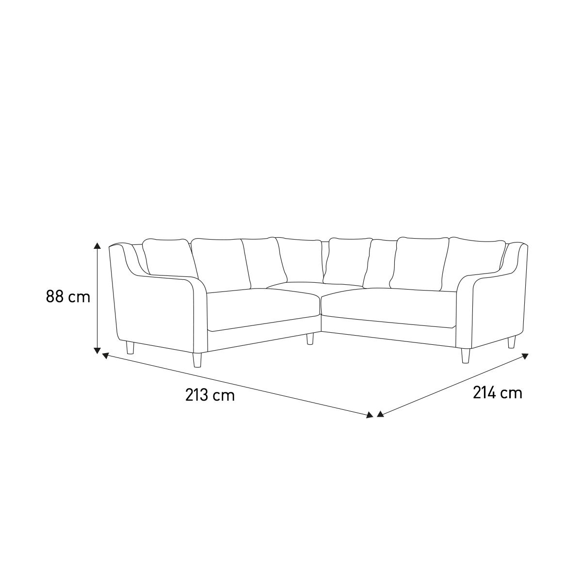 Swift Charcoal Grey FaBric Reversible Corner Sofa, Charcoal – image 7