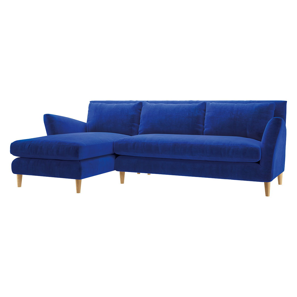Keele Cobalt Blue Velvet Left -Arm Chaise Sofa, Blue – image 3