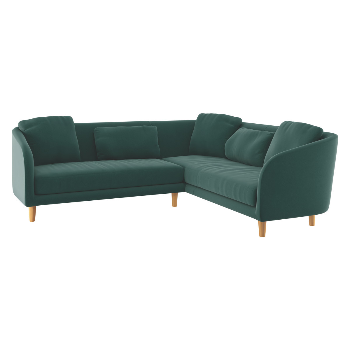 Colby Emerald Green Velvet Left-Arm Corner Sofa, Green – image 3